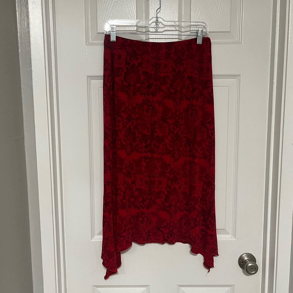 Red Midi Skirt Thrift Find